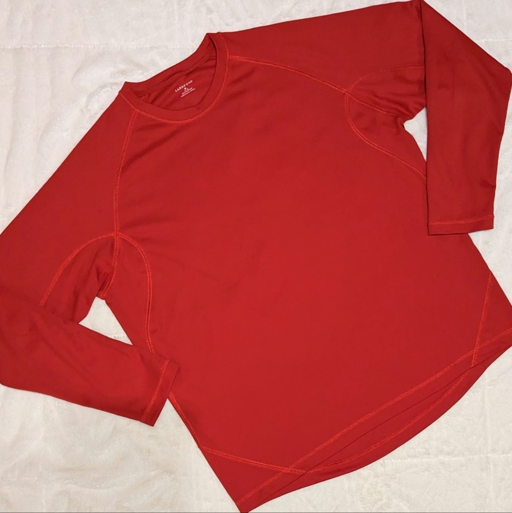 Lands' End Men's Long sleeve Red Athletic Base Layer Performance Shirt XL